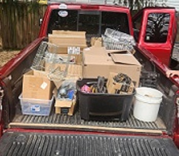 Truck loaded with boxes